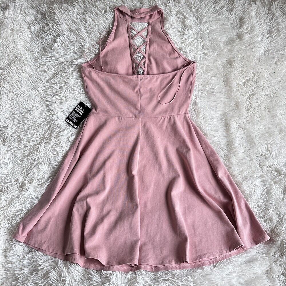New Express Pink / Blush Colored Halter Top Dress size M - Picture 2 of 5